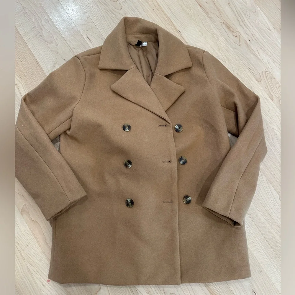 H&M Double Breasted Felt Coat - size small